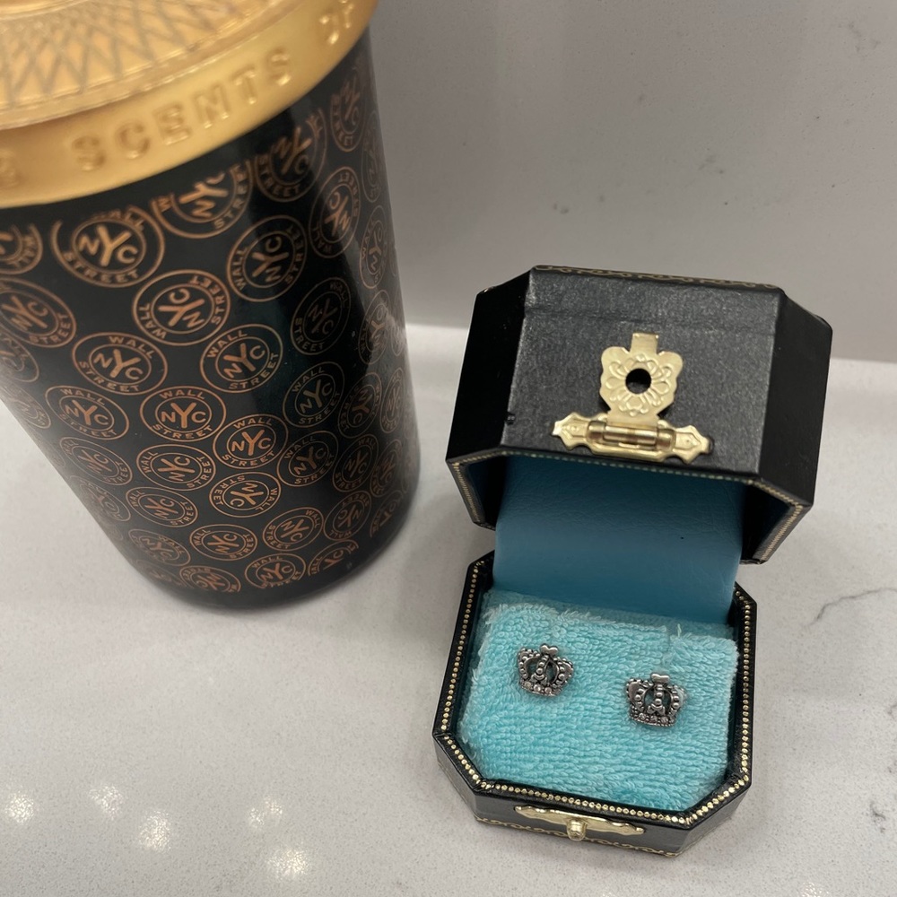 Juicy Couture crown earrings